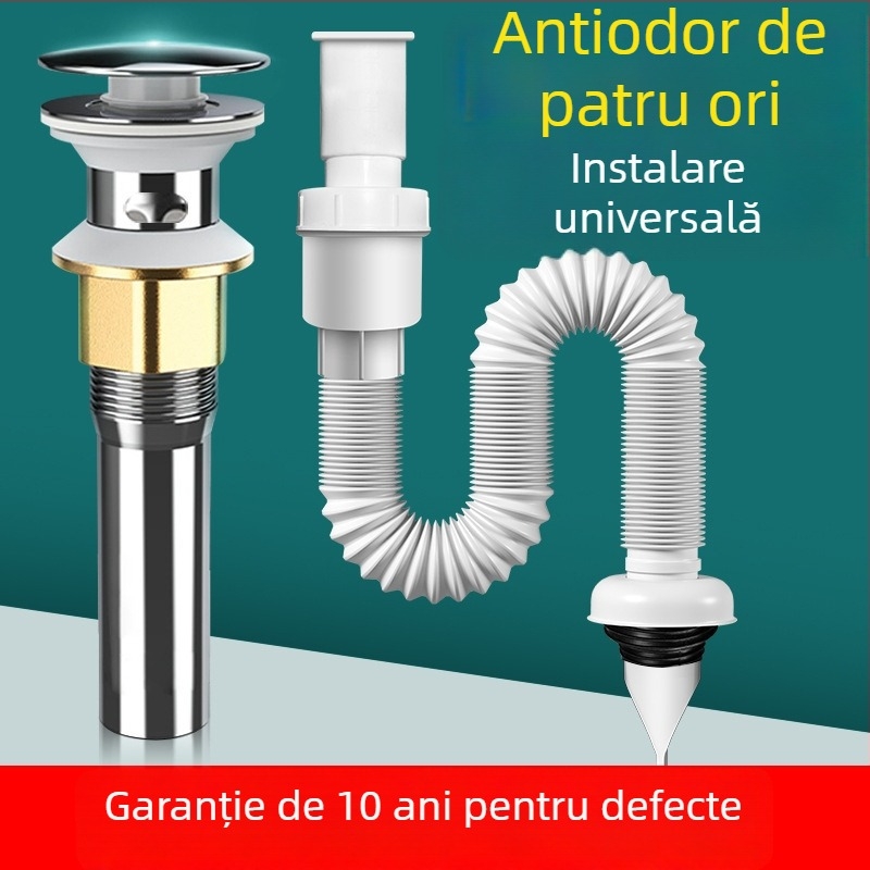 Sistem de drenaj pentru chiuvetă cu protecție împotriva mirosurilor – PVC, model WD-XS171-20, presiune nominală 1, temperatură de lucru 60°C, instalare directă