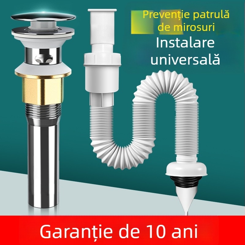 Sistem de drenaj pentru chiuvetă cu protecție împotriva mirosurilor – PVC, model WD-XS171-20, presiune nominală 1, temperatură de lucru 60°C, instalare directă