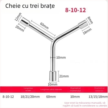 Three-Prong Socket Wrench, Extended Y-Type, Multi-Functional Triangle Socket, High-Carbon Steel for Motorcycle Tire Repair