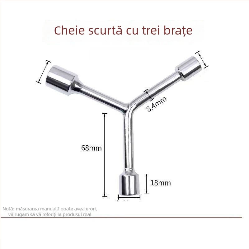 Three-Prong Socket Wrench, Extended Y-Type, Multi-Functional Triangle Socket, High-Carbon Steel for Motorcycle Tire Repair