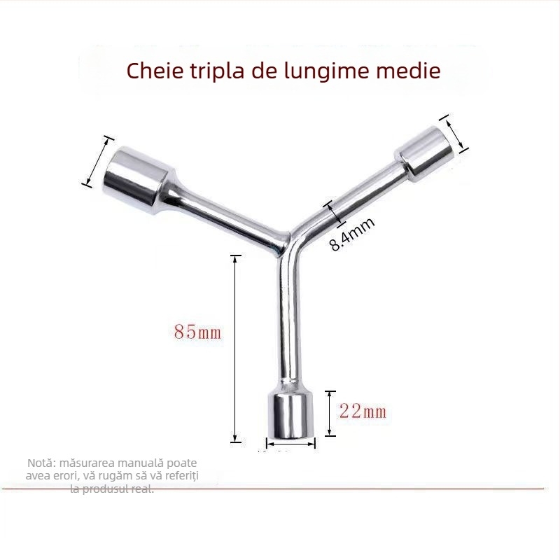 Three-Prong Socket Wrench, Extended Y-Type, Multi-Functional Triangle Socket, High-Carbon Steel for Motorcycle Tire Repair