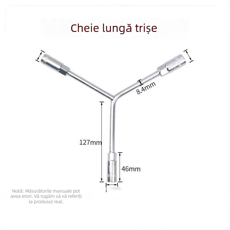 Three-Prong Socket Wrench, Extended Y-Type, Multi-Functional Triangle Socket, High-Carbon Steel for Motorcycle Tire Repair