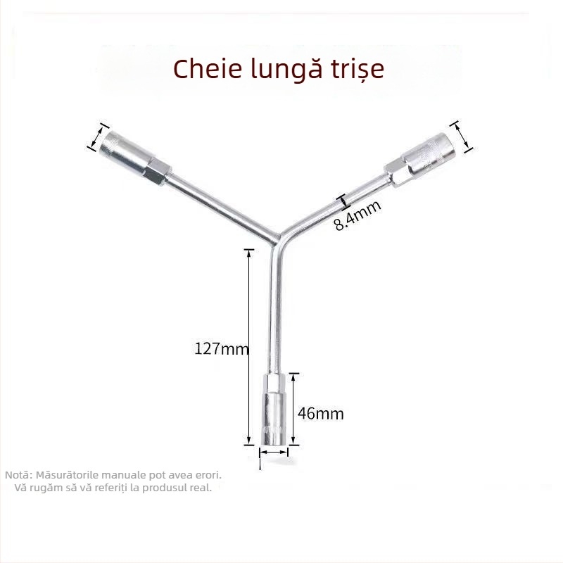 Three-Prong Socket Wrench, Extended Y-Type, Multi-Functional Triangle Socket, High-Carbon Steel for Motorcycle Tire Repair