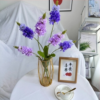 Flori artificiale cu trei braţe, din ţesătură de mătase, pentru nunţi şi decor pentru şedinţe foto, Yulong, varietate 84685