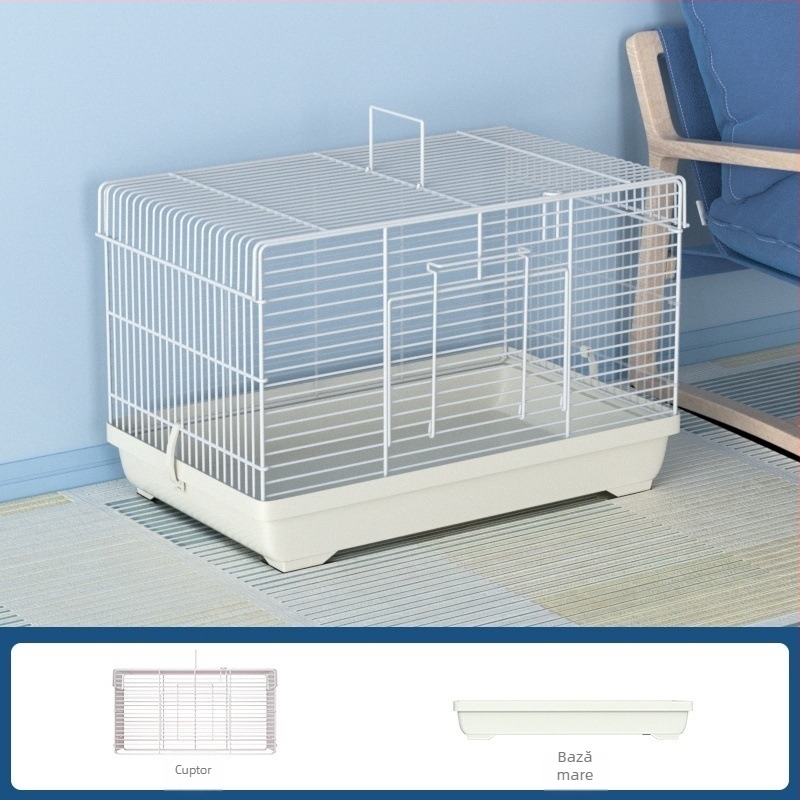 Cușcă pentru hamster cu separator detașabil – metal, stil vilă, set convertibil