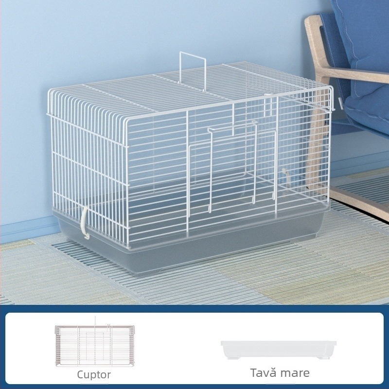 Cușcă pentru hamster cu separator detașabil – metal, stil vilă, set convertibil