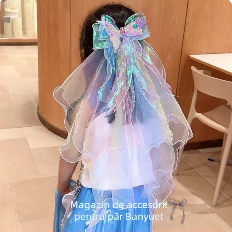 Accesoriu pentru cap pentru copii – stil desen animat, formă de floare, material textil, țesut