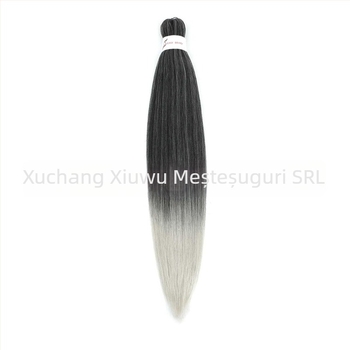 Perucă exotică EZ croită manual, cu păr de mătase autohtonă, lungă și dreaptă