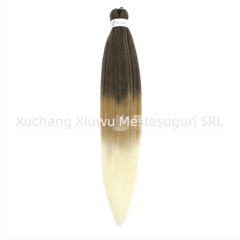 Perucă exotică EZ croită manual, cu păr de mătase autohtonă, lungă și dreaptă