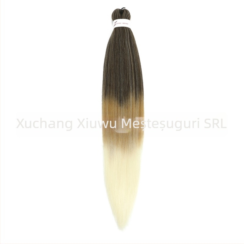 Perucă exotică EZ croită manual, cu păr de mătase autohtonă, lungă și dreaptă