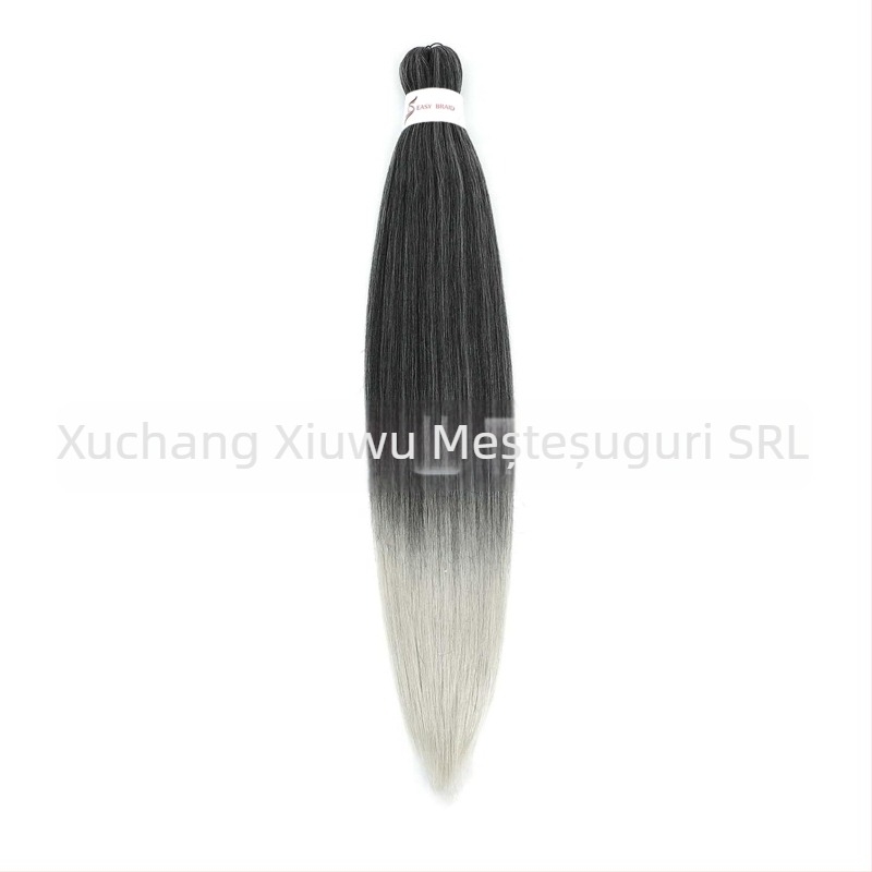 Perucă exotică EZ croită manual, cu păr de mătase autohtonă, lungă și dreaptă