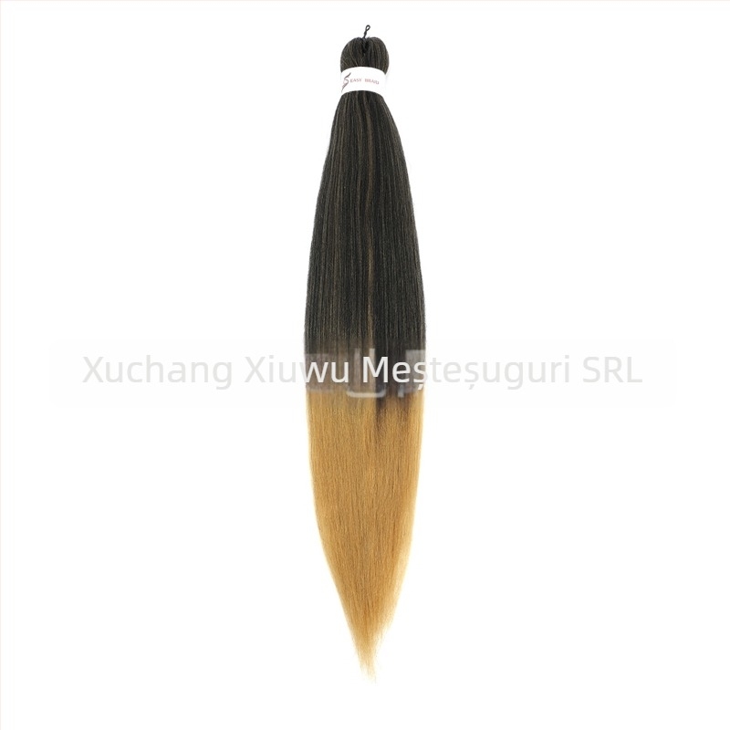 Perucă exotică EZ croită manual, cu păr de mătase autohtonă, lungă și dreaptă