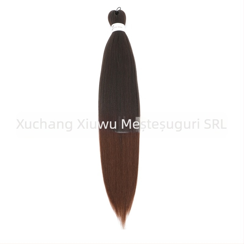 Perucă exotică EZ croită manual, cu păr de mătase autohtonă, lungă și dreaptă