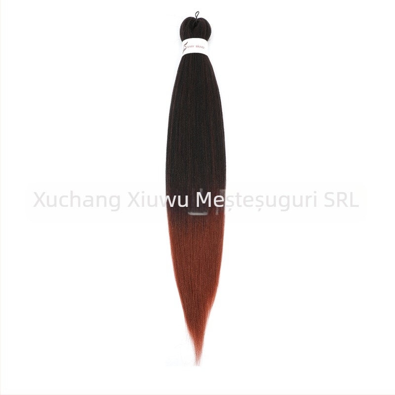 Perucă exotică EZ croită manual, cu păr de mătase autohtonă, lungă și dreaptă