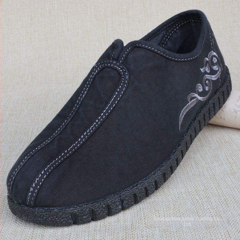 Balerini dama din denim cu broderie, vârf rotund, deschidere mică, toc mic 1–3 cm, talpă din PVC respirabilă, căptușeală din bumbac