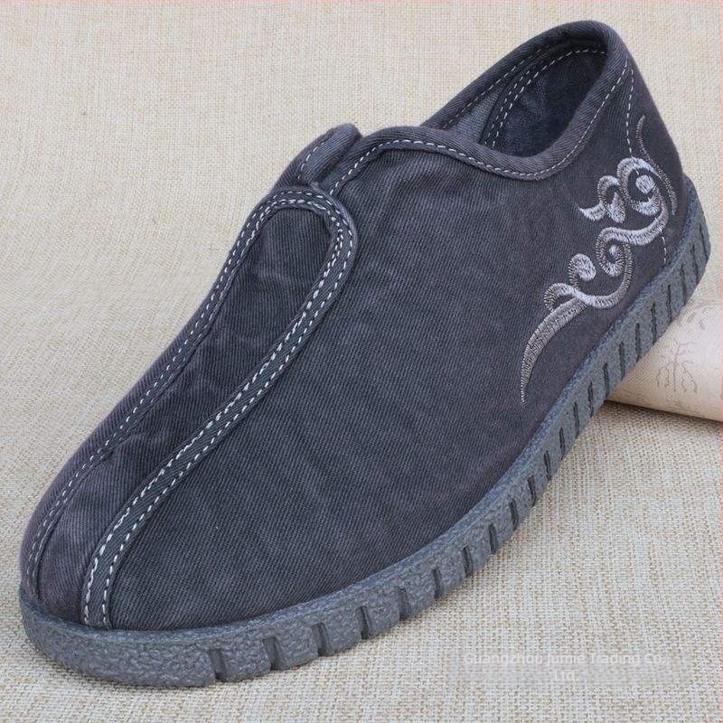 Balerini dama din denim cu broderie, vârf rotund, deschidere mică, toc mic 1–3 cm, talpă din PVC respirabilă, căptușeală din bumbac