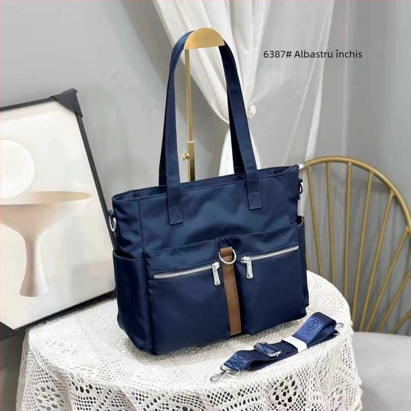 Geantă de damă crossbody din Oxford, formă orizontal pătrată, închidere cu fermoar, două curele de umăr, buzunare interne: fermoar, buzunar pentru telefon și ID