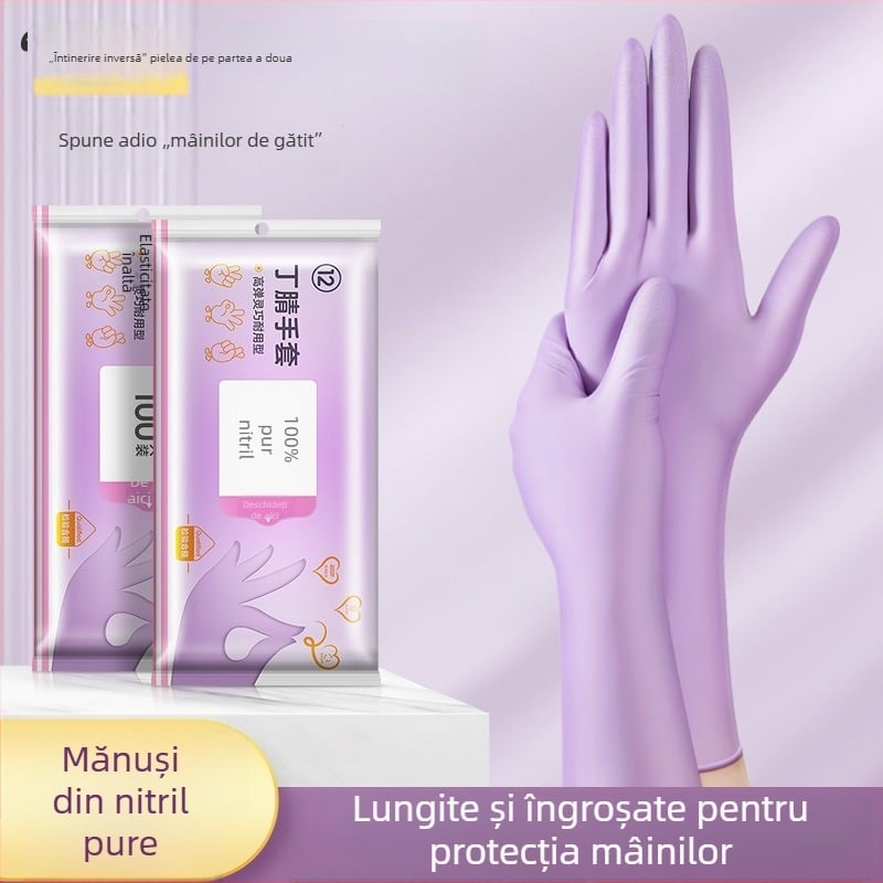 Mănuși de vase de unică folosință - latex, grosime standard, lungime 28 cm, brand Qiaofeng