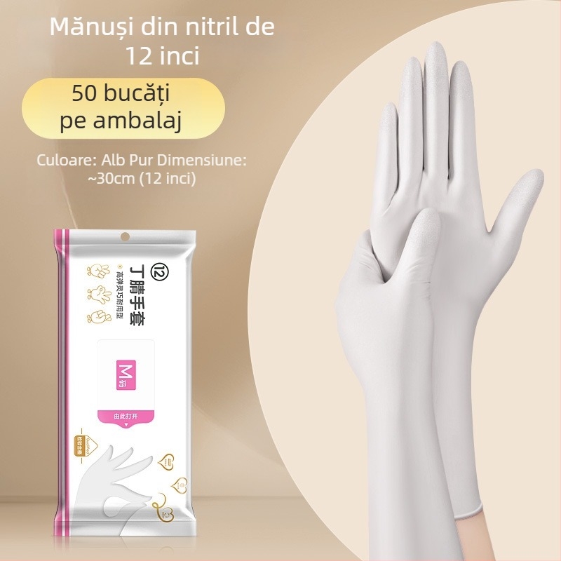 Mănuși de vase de unică folosință - latex, grosime standard, lungime 28 cm, brand Qiaofeng