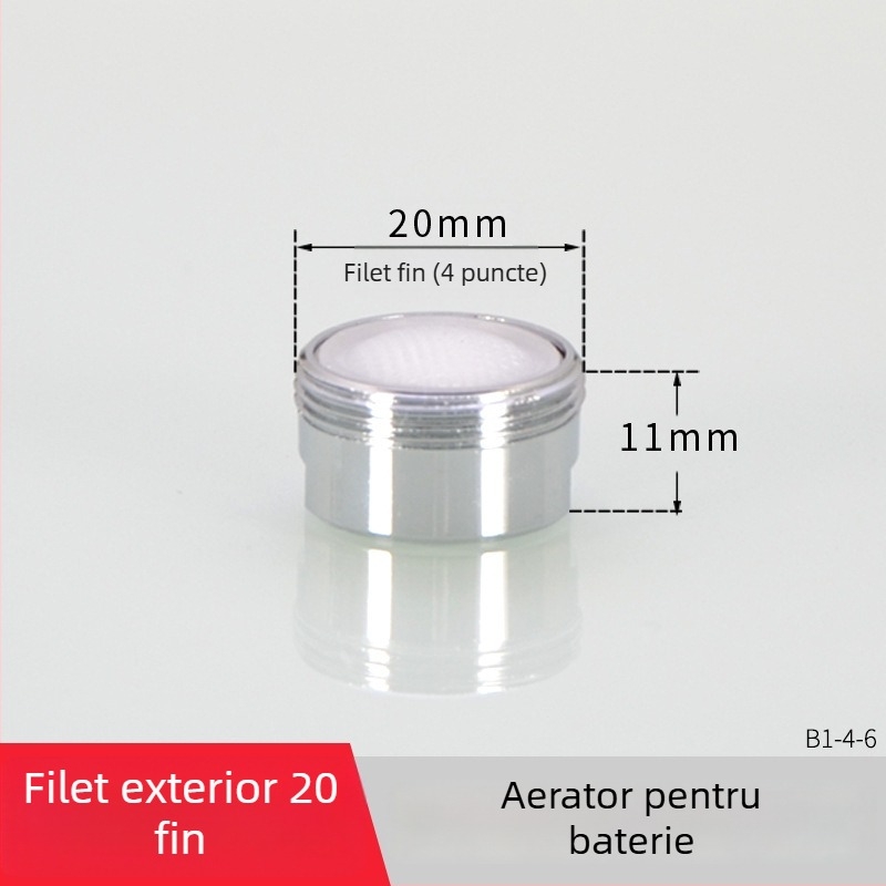 Aerator pentru robinet cu filtru — economie de apă, cupru, finisaj electroplating, control pe o singură mână, presiune nominală 1.6 MPa, temperatură 120°C, instalare cablu intern/extern