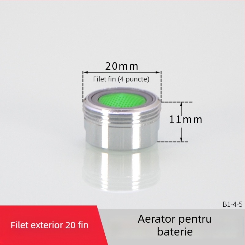 Aerator pentru robinet cu filtru — economie de apă, cupru, finisaj electroplating, control pe o singură mână, presiune nominală 1.6 MPa, temperatură 120°C, instalare cablu intern/extern