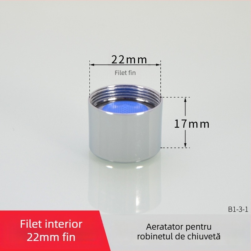 Aerator pentru robinet cu filtru — economie de apă, cupru, finisaj electroplating, control pe o singură mână, presiune nominală 1.6 MPa, temperatură 120°C, instalare cablu intern/extern