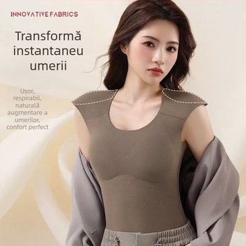 Vestă termică pentru femei cu pernă pentru bust, elasticitate ridicată, fleece periat, țesătură Derong din acrilic, 161–180 g/m²