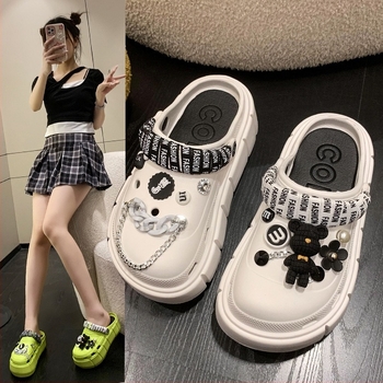 Clogs pentru femei, talpă EVA de 7 cm, partea superioară EVA, turnare prin injecție, crește înălțimea