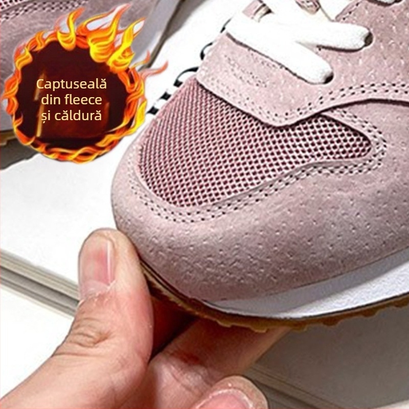 Pantofi sport pentru copii, închidere Velcro, din piele naturală, talpă din cauciuc, respirabili și anti-derapare