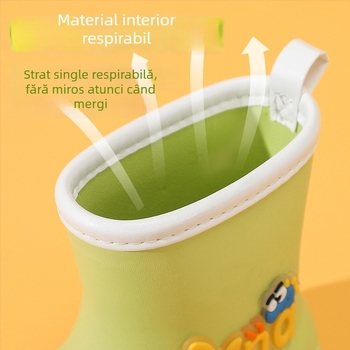 Cizme de ploaie pentru copii, desen animat, EVA, unisex, tub scurt, talpă plată, impermeabile