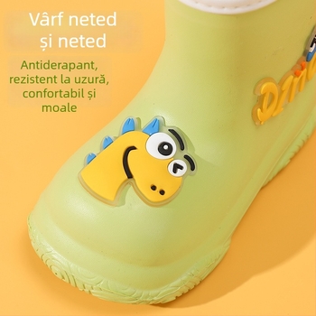 Cizme de ploaie pentru copii, desen animat, EVA, unisex, tub scurt, talpă plată, impermeabile