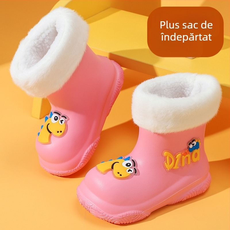 Cizme de ploaie pentru copii, desen animat, EVA, unisex, tub scurt, talpă plată, impermeabile