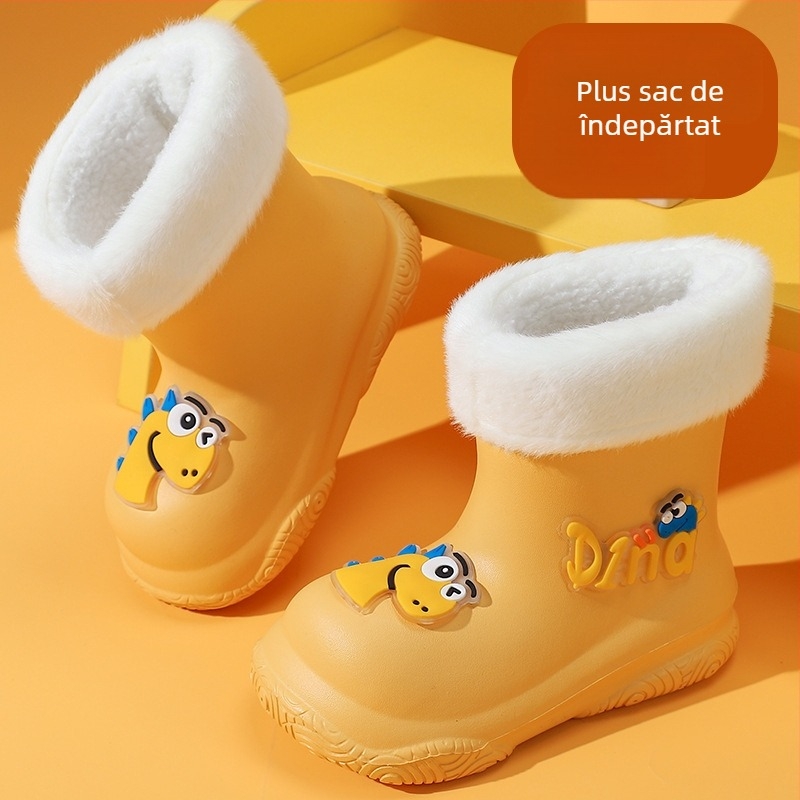 Cizme de ploaie pentru copii, desen animat, EVA, unisex, tub scurt, talpă plată, impermeabile