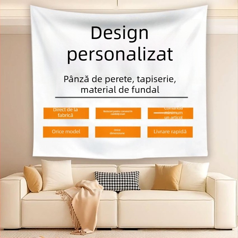 Tapiserie de perete – 100% poliester, transfer termic digital, stil modern minimalist, formă dreptunghiulară, model desen animat/anime, personalizabil