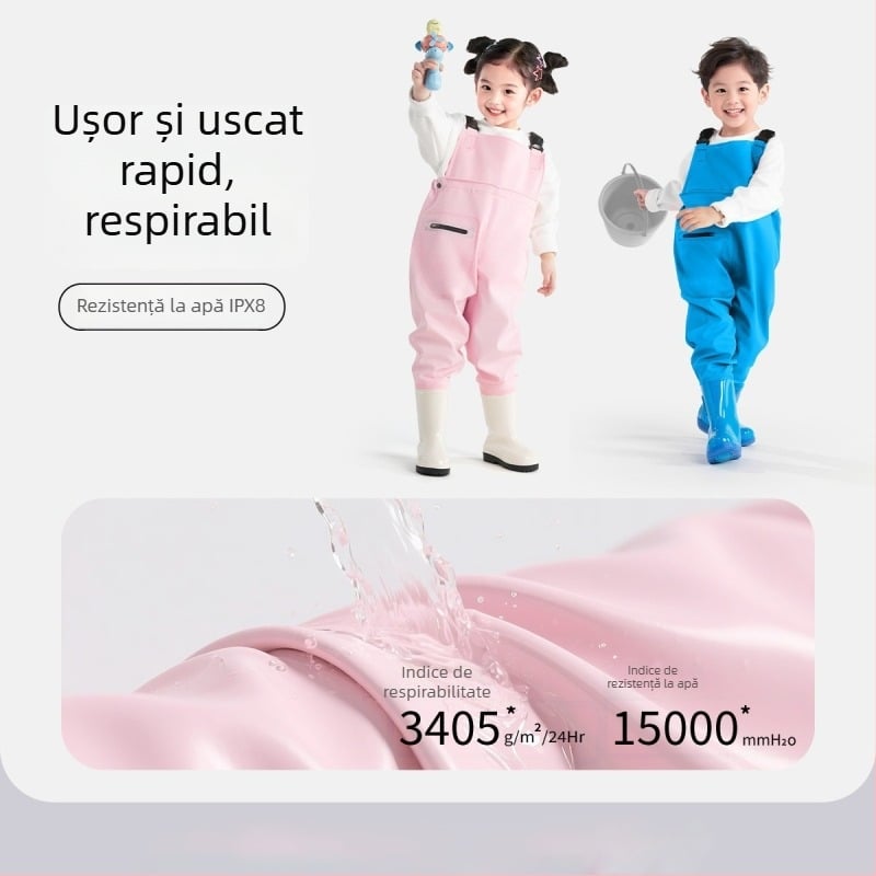 Costum de apă pentru copii, ultraușor, o singură piesă, impermeabil și rezistent la vânt, unisex, pentru toate sezoanele, pentru înot, traversarea apei și pescuit