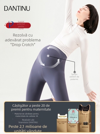Colanți maternali fără cusături pentru susținerea abdomenului, amestec nylon-spandex, grosime medie, înaltă elasticitate, croială strânsă