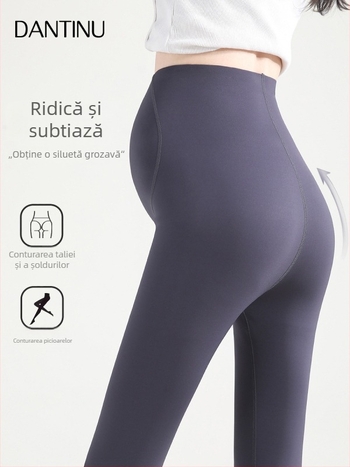 Colanți maternali fără cusături pentru susținerea abdomenului, amestec nylon-spandex, grosime medie, înaltă elasticitate, croială strânsă
