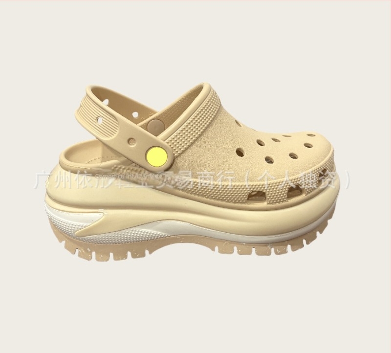 Clogs Baotou pentru femei, upper perforat EVA, talpă groasă EVA, platformă înaltă, creștere înălțime, lansare primăvara 2025