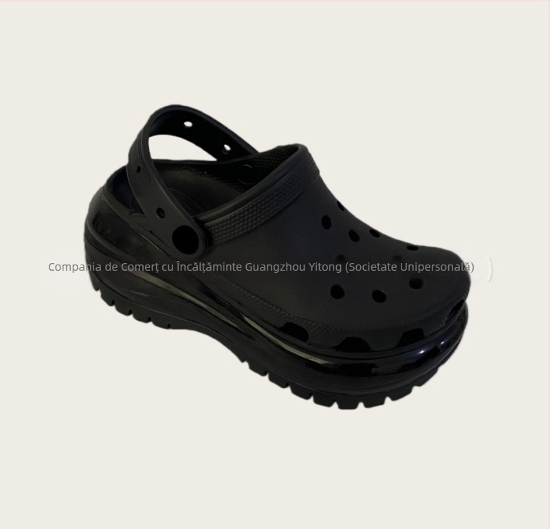 Clogs Baotou pentru femei, upper perforat EVA, talpă groasă EVA, platformă înaltă, creștere înălțime, lansare primăvara 2025