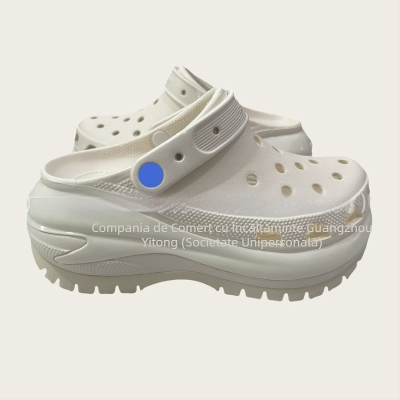 Clogs Baotou pentru femei, upper perforat EVA, talpă groasă EVA, platformă înaltă, creștere înălțime, lansare primăvara 2025