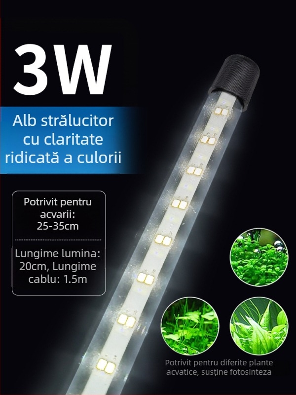 Lumină LED subacvică pentru acvariu cu moduri de schimbare a culorilor — carcasa din plastic, putere 3–17 W, greutate 0.65–1.5, brand Jialu
