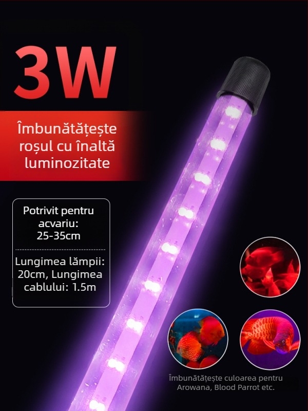 Lumină LED subacvică pentru acvariu cu moduri de schimbare a culorilor — carcasa din plastic, putere 3–17 W, greutate 0.65–1.5, brand Jialu