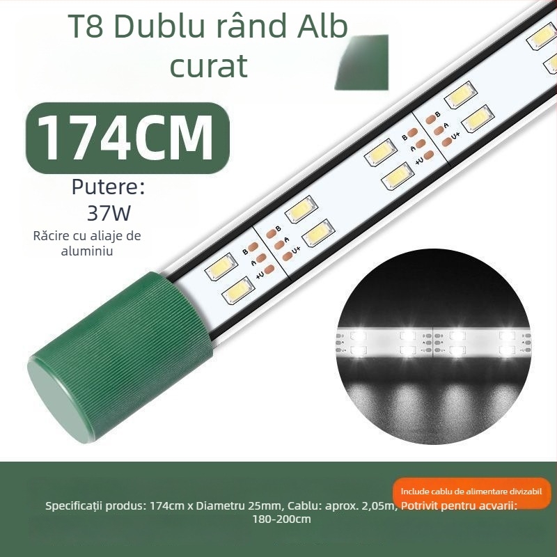 Lampa LED pentru acvariu, impermeabilă, cu ventuză, pentru plante acvatice și acvarii ornamentale