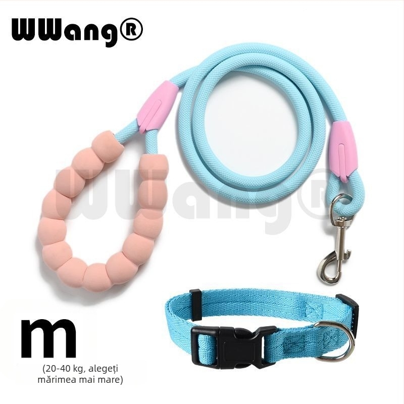 Lesă pentru câini de plimbare – nylon, retractabilă, potrivită pentru câini mici și de talie medie