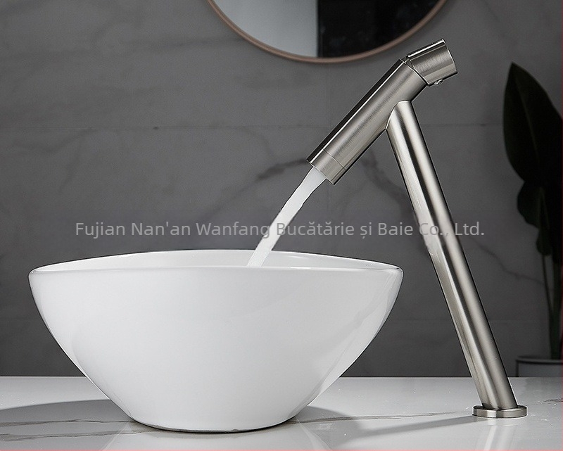 Robinet de chiuvetă pentru baie, construcție din cupru, montaj vertical, deschidere spirală