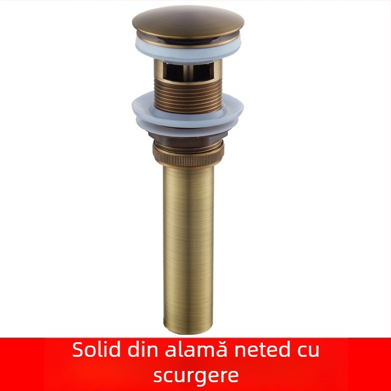 Drenaj pop-up pentru lavoar din cupru masiv, gravuri sculptate