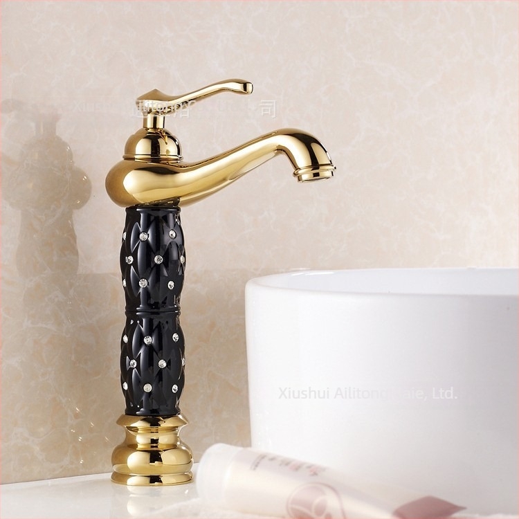 Robinet de lavoar din cupru SE-6411, cartuș ceramic, amestec apă caldă/rece, 0–90°C, intrare 1/2"