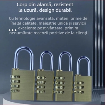 Lacăt digital din cupru pentru bagaje și dulapuri – TMGS model, grosime tijă 3 mm, potrivit ușilor din lemn
