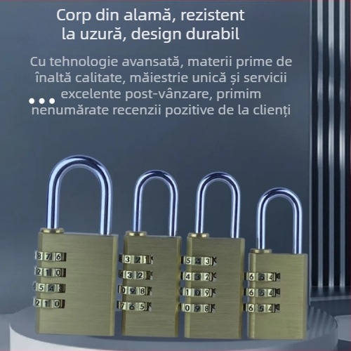 Lacăt digital din cupru pentru bagaje și dulapuri – TMGS model, grosime tijă 3 mm, potrivit ușilor din lemn