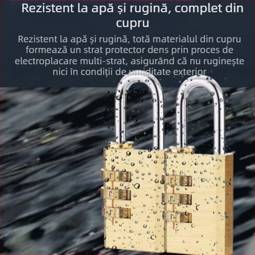 Lacăt digital din cupru pentru bagaje și dulapuri – TMGS model, grosime tijă 3 mm, potrivit ușilor din lemn